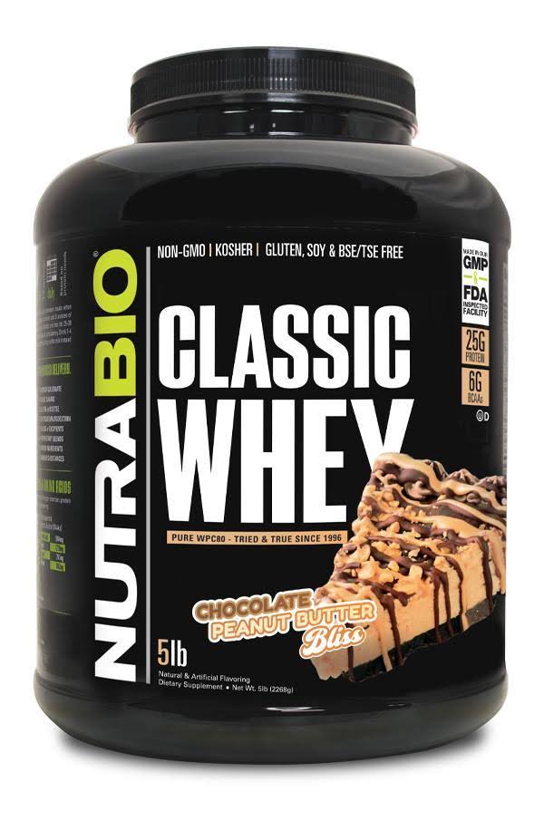 NutraBio - Classic Whey, 5 lbs / Chocolate Peanut Butter Bliss