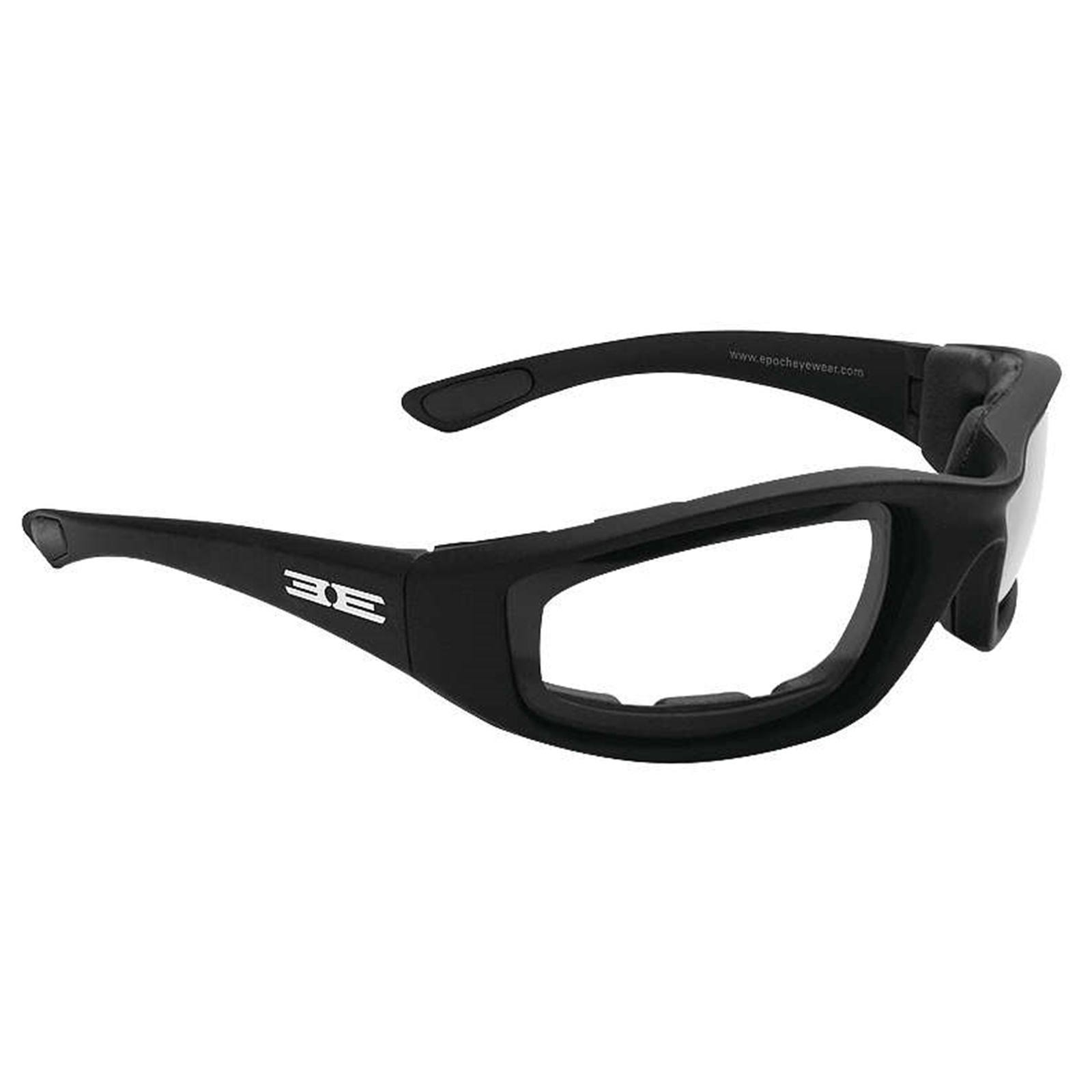 Epoch Eyewear Lacrosse Foam Photochromic Padded Motorcycle Black Sunglasses