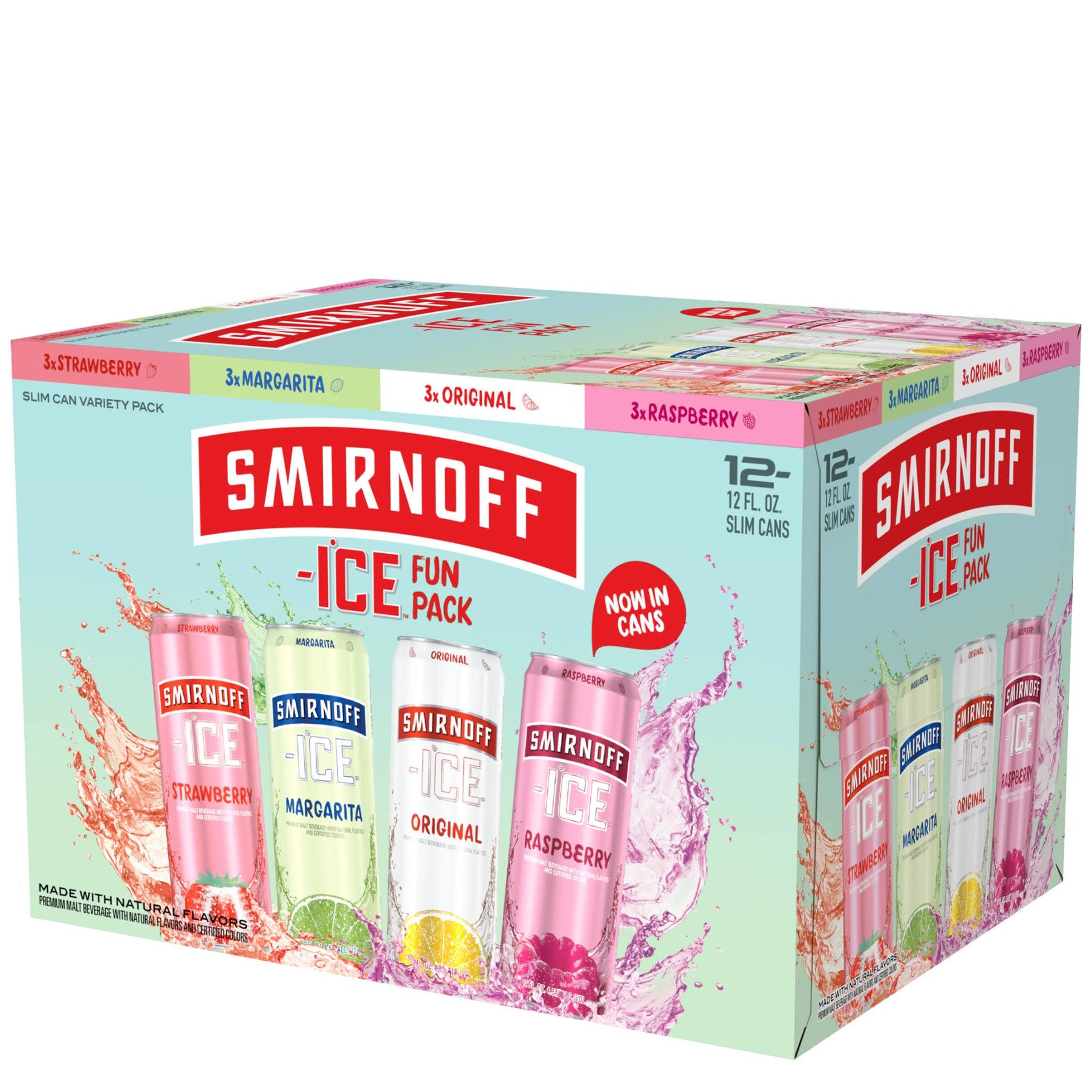 Smirnoff Ice Beer, Variety, Fun Pack - 12 pack, 12 fl oz slim cans