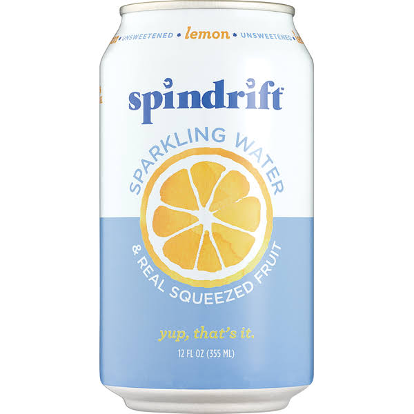 Spindrift Sparkling Water, Lemon - 24 pack, 12 fl oz cans