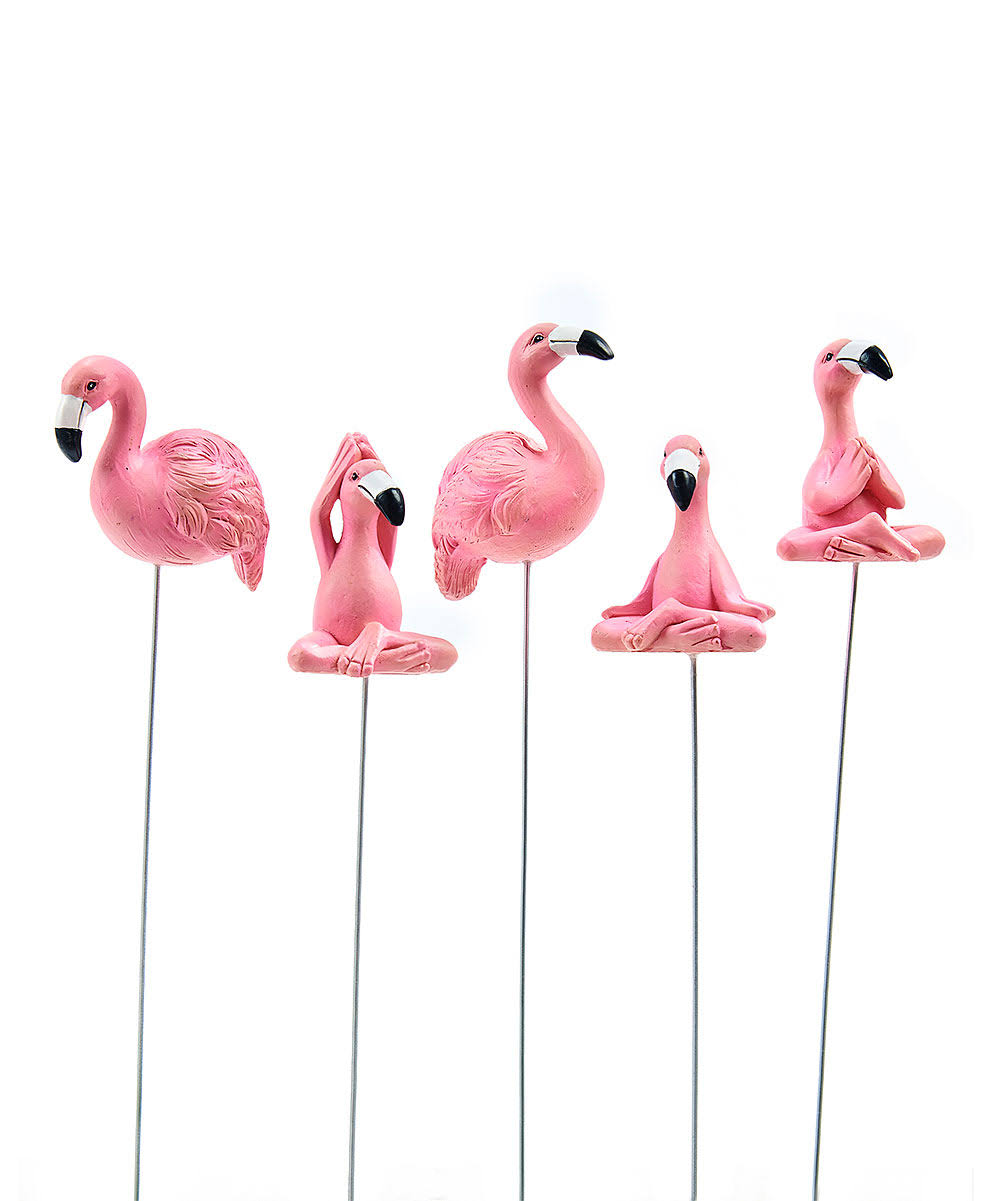 Giftcraft Flamingo Plant Pick - Set of 5 One-Size