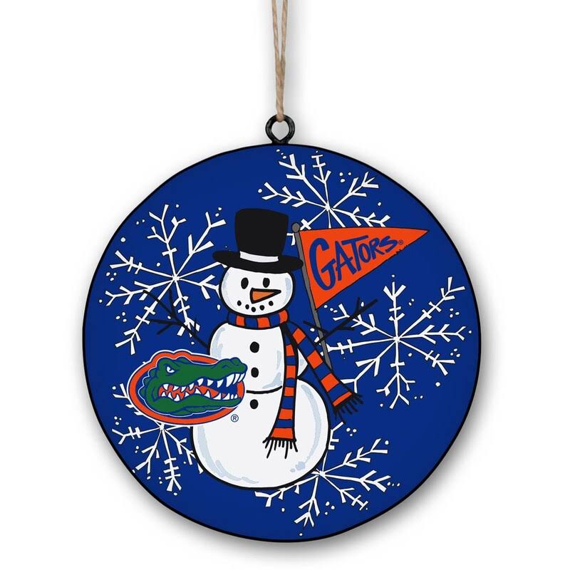 Florida Gators Metal Snowman Ornament
