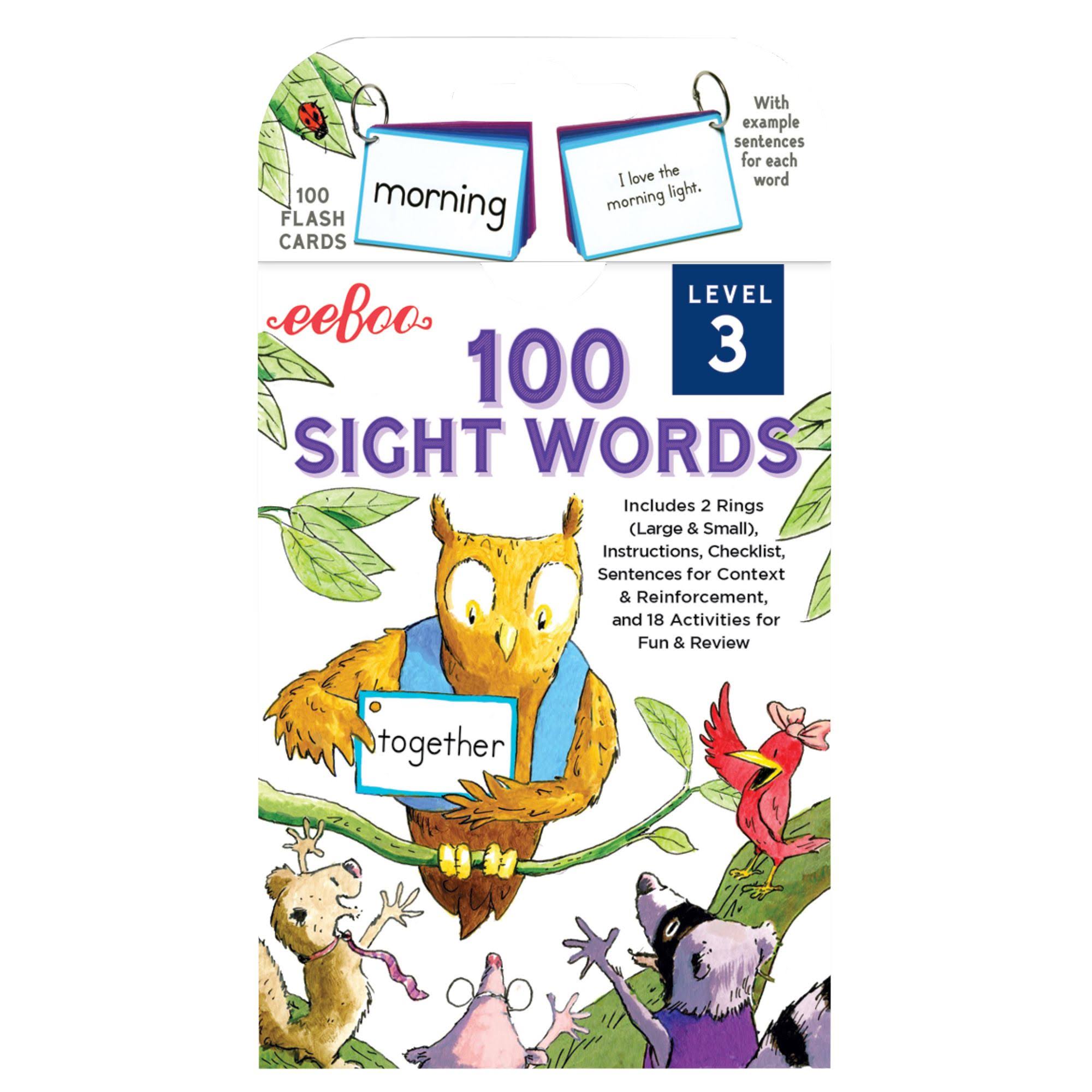 eeBoo 100 Sight Words Level 3 Educational Flash Cards