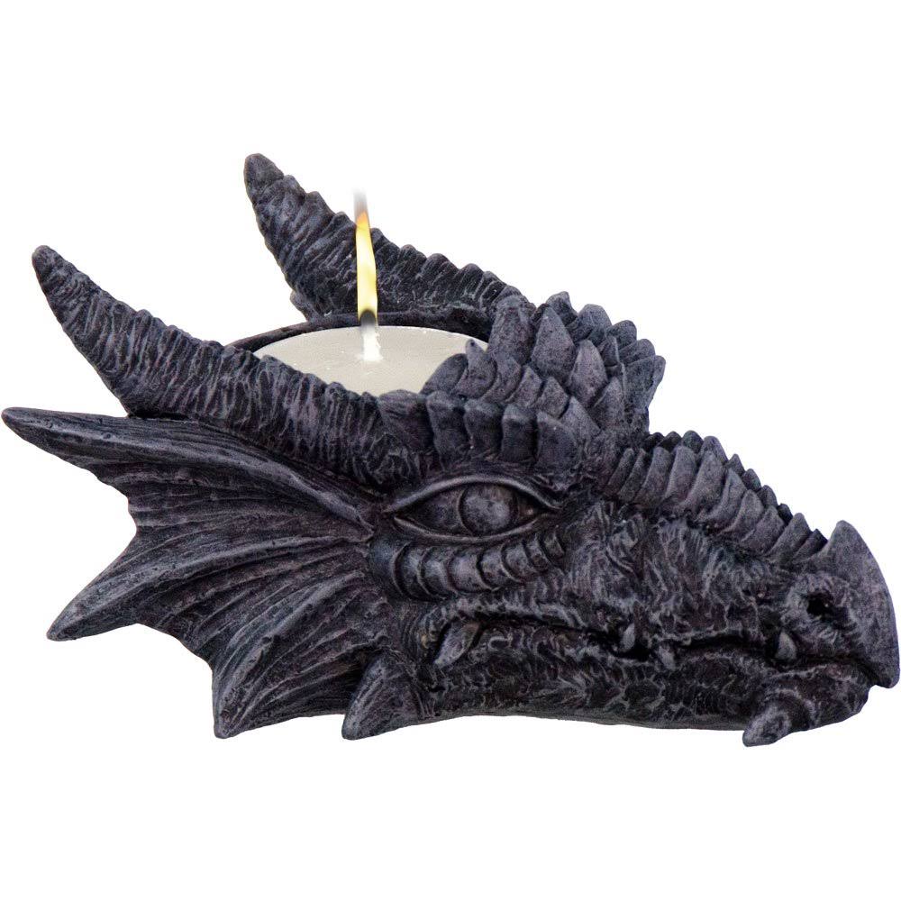 Grey Dragon Head T-Light Holder