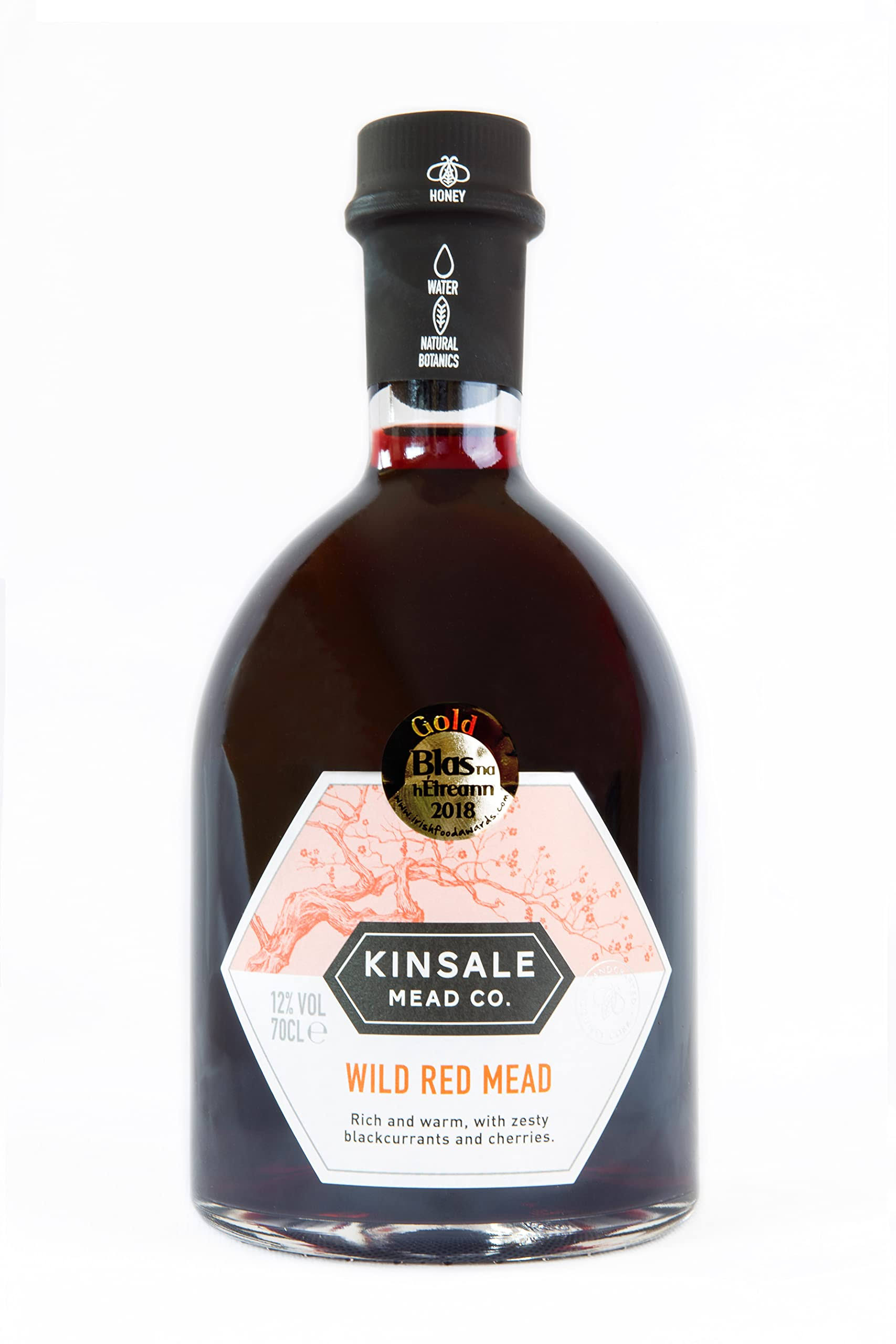Kinsale Mead Co. Wild Red Mead 70cl, Irish blackcurrants beautifully balanced with dark cherries (Drink Cold or Mulled) 12% ABV