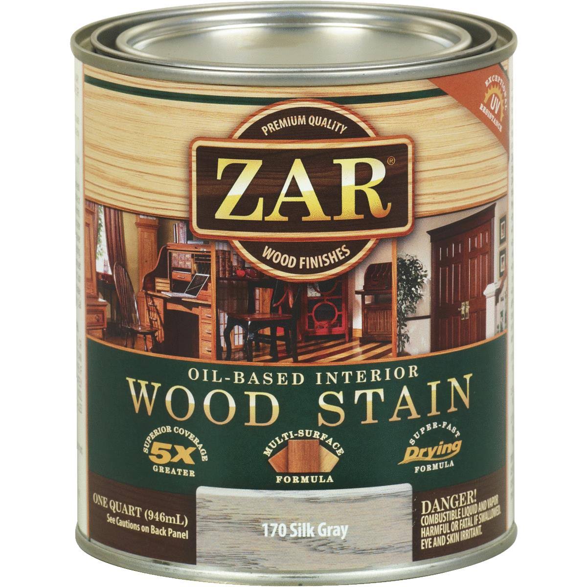 Zar Oil Based Interior Wood Stain - Silk Gray, 1 Quart