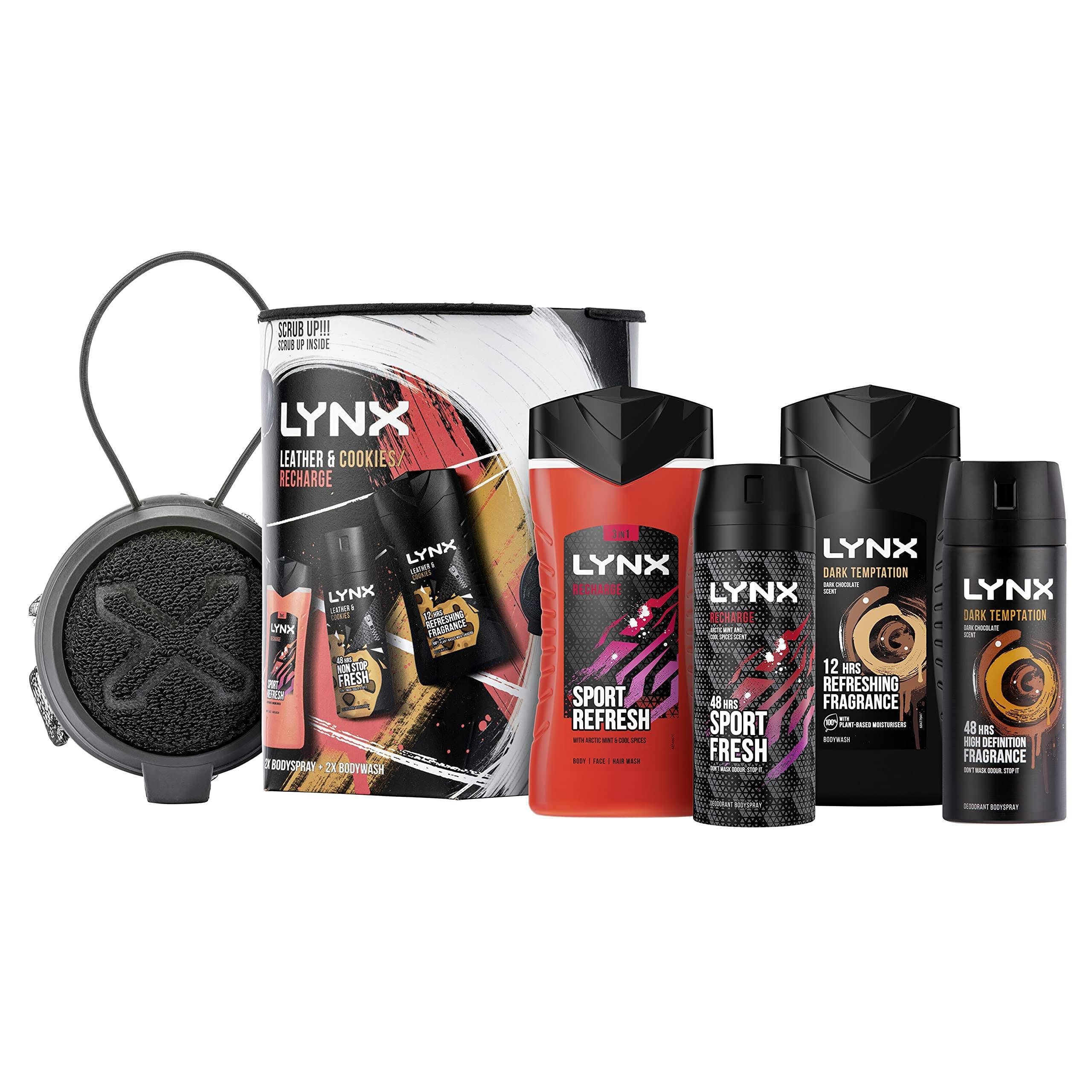 Lynx Recharge Collision Bumper Pack Gift Set Shower Gel Deodorant Body Scrub