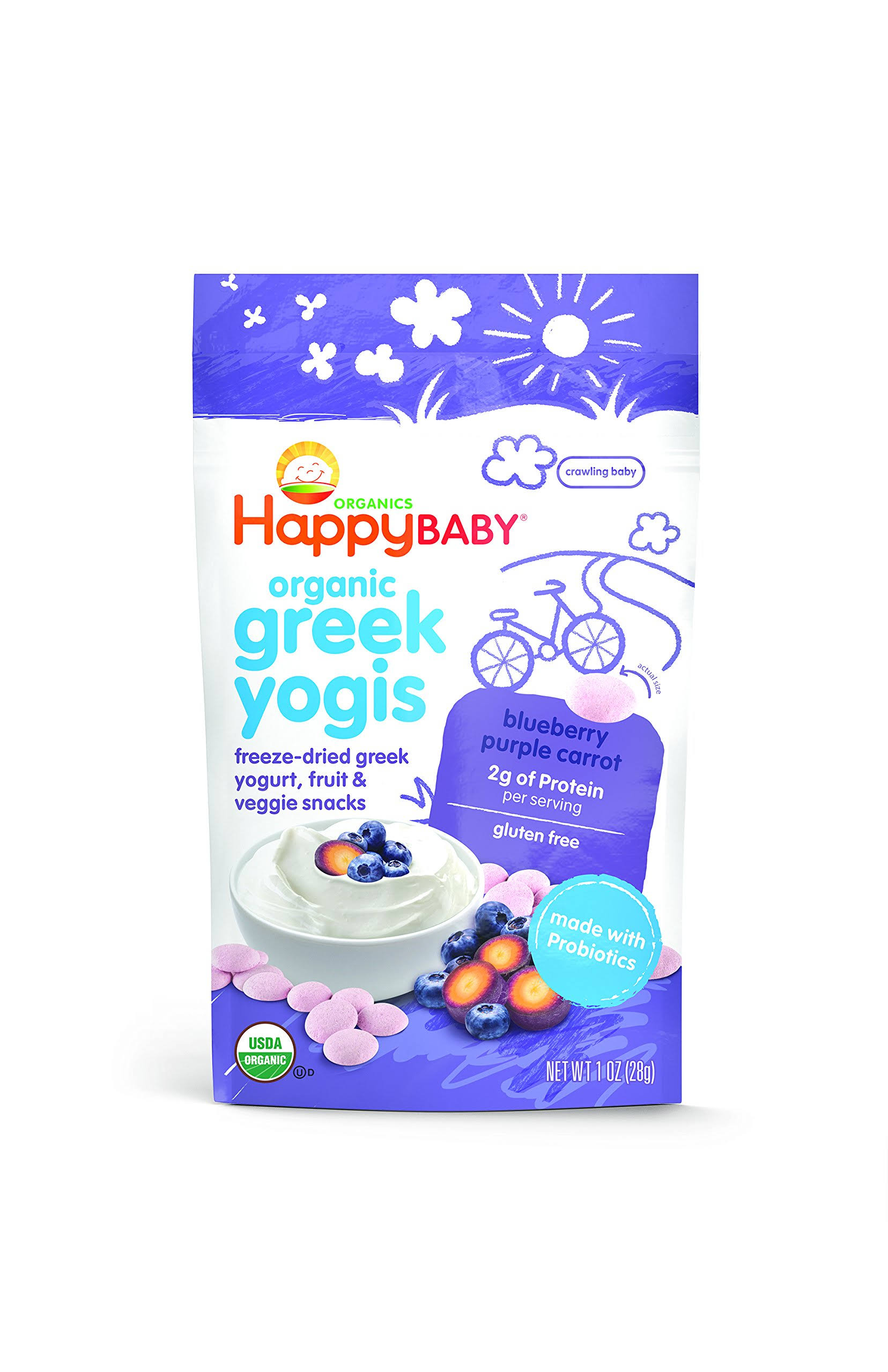 Happy Yogis Organic Greek Yogurt Snacks - Blueberry & Purple Carrot