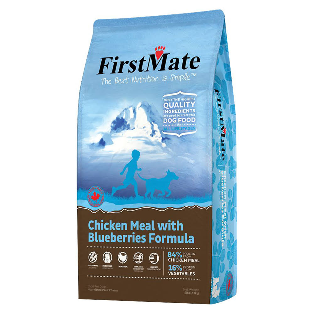 FirstMate Grain Free Chicken Meal with Blueberries Formula Dog Food 5 lbs