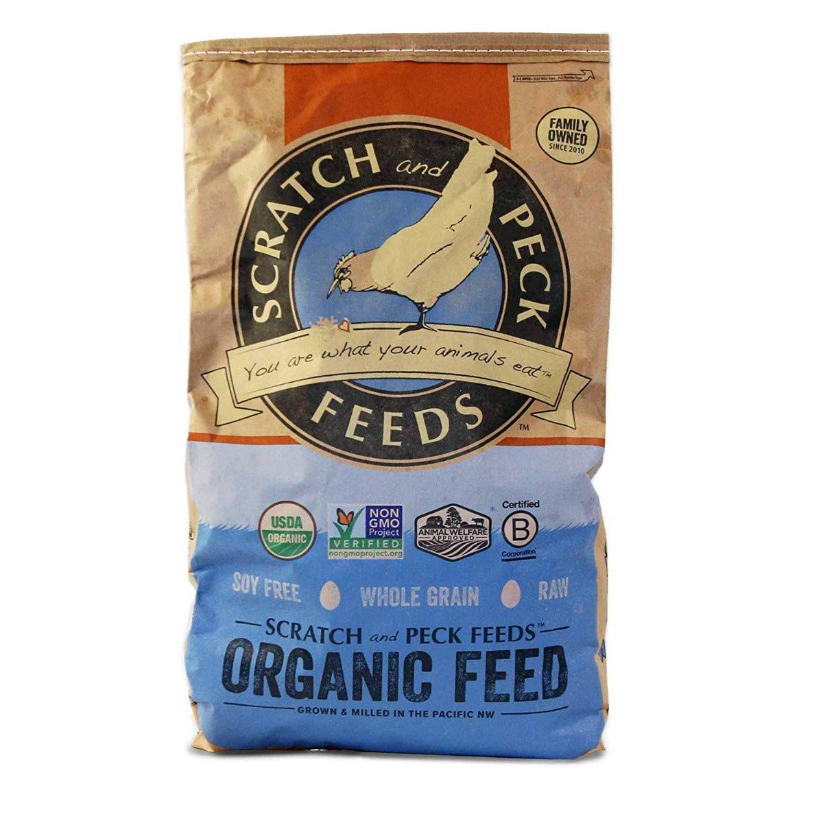Scratch and Peck Feeds Organic Layer with Corn 16% Poultry Feed, 40-lb Bag