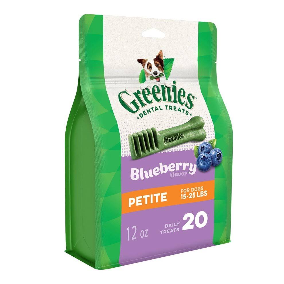 Greenies Bursting Blueberry Petite Size 20 Count 12 oz | Dental Treats for Dogs