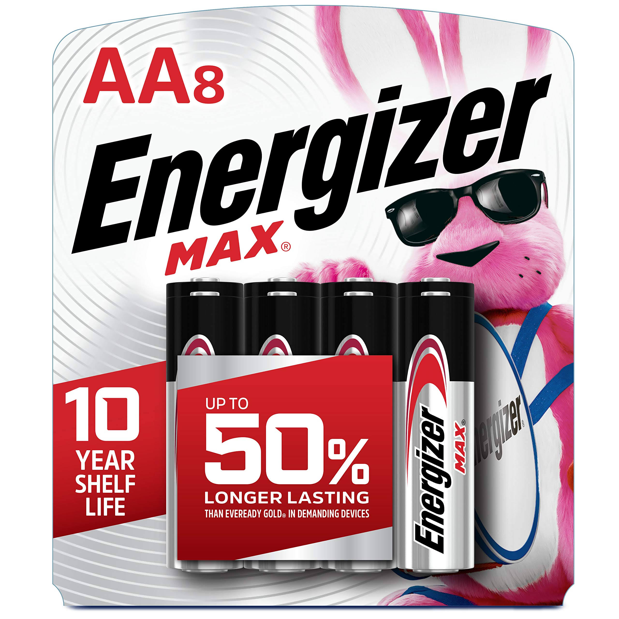 Energizer Max Power Seal Alkaline Batteries - Size AA, x8
