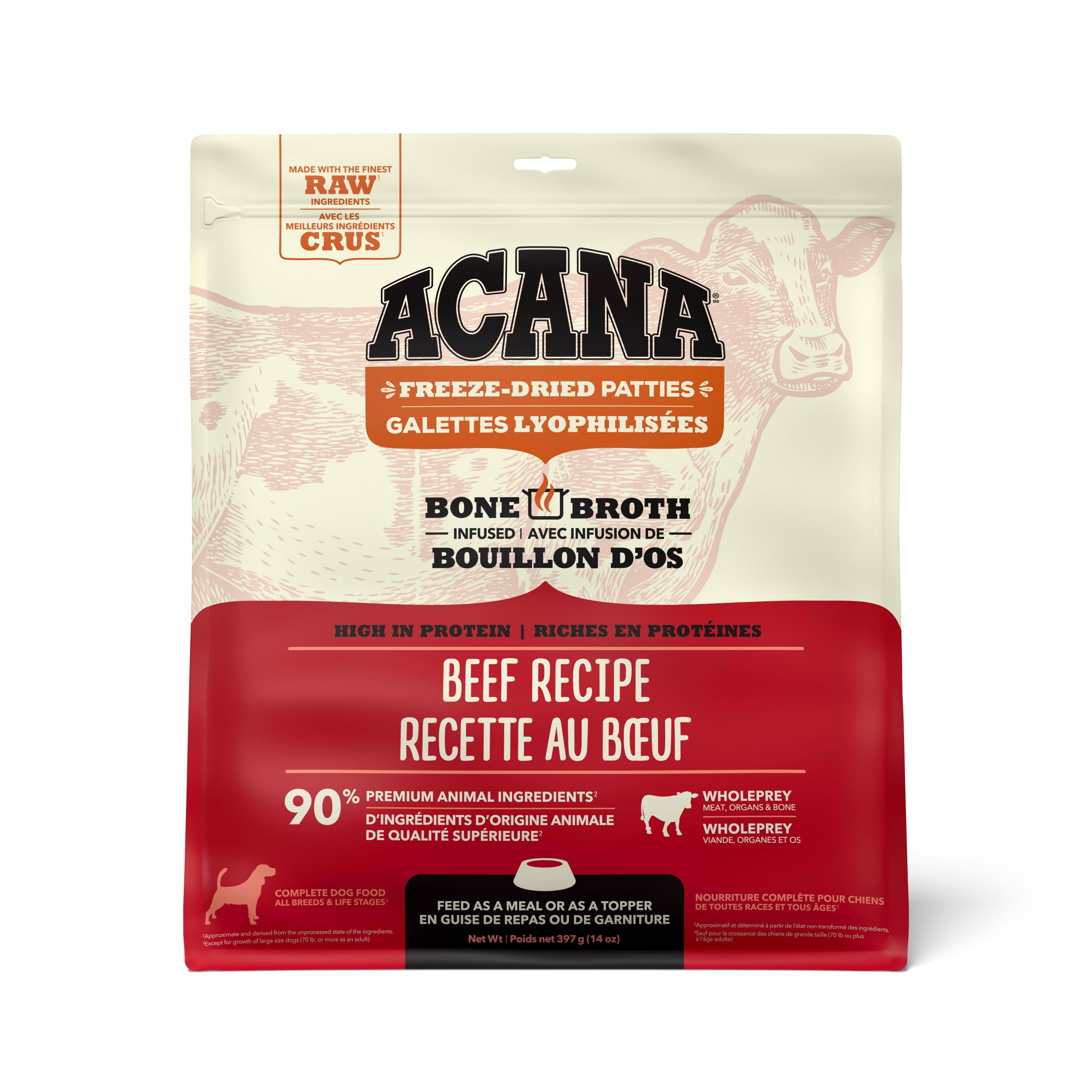 Acana Freeze-Dried Patties Ranch-Raised Beef Dog Food [397g]
