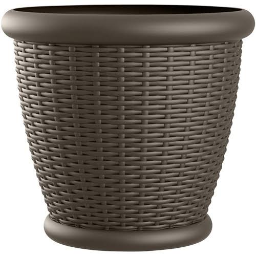 Suncast Round Pot Planter - Brown, Set of 2