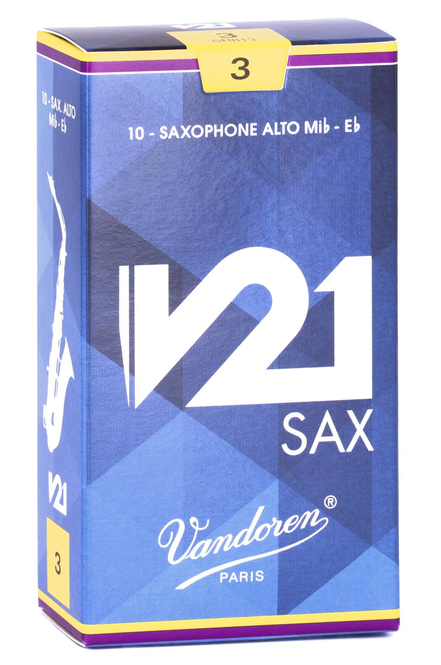 Vandoren Alto Saxophone V21 Reed - Strength #3, Box Of 10