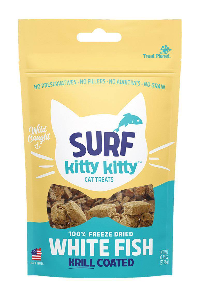 Kitty Kitty Surf 100% Freeze Dried White Fish Treat with Krill Coating