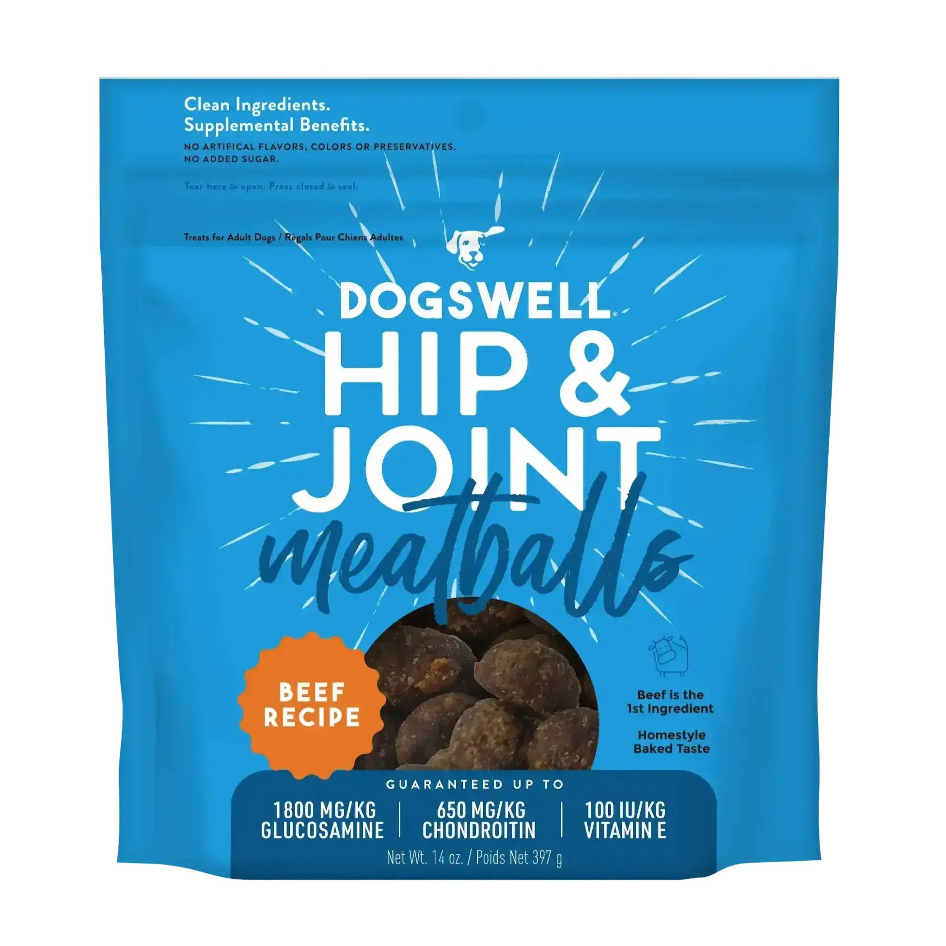 Dogswell Hip & Joint Beef Recipe Meatballs Dog Treats, 14 oz.