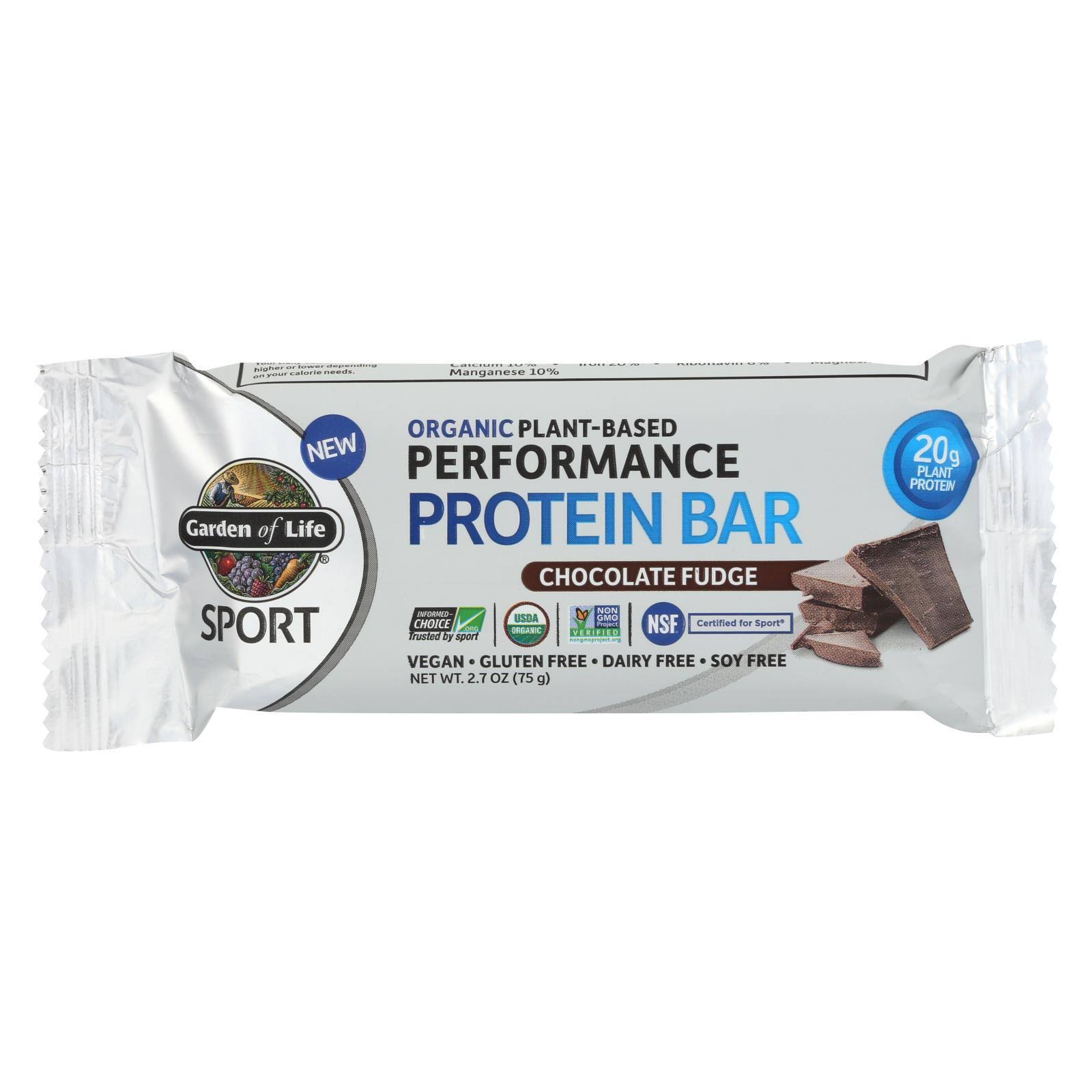 Garden of Life - Sport Protein Bar - Chocolate Fudge - Case of 12 - 2.7 oz