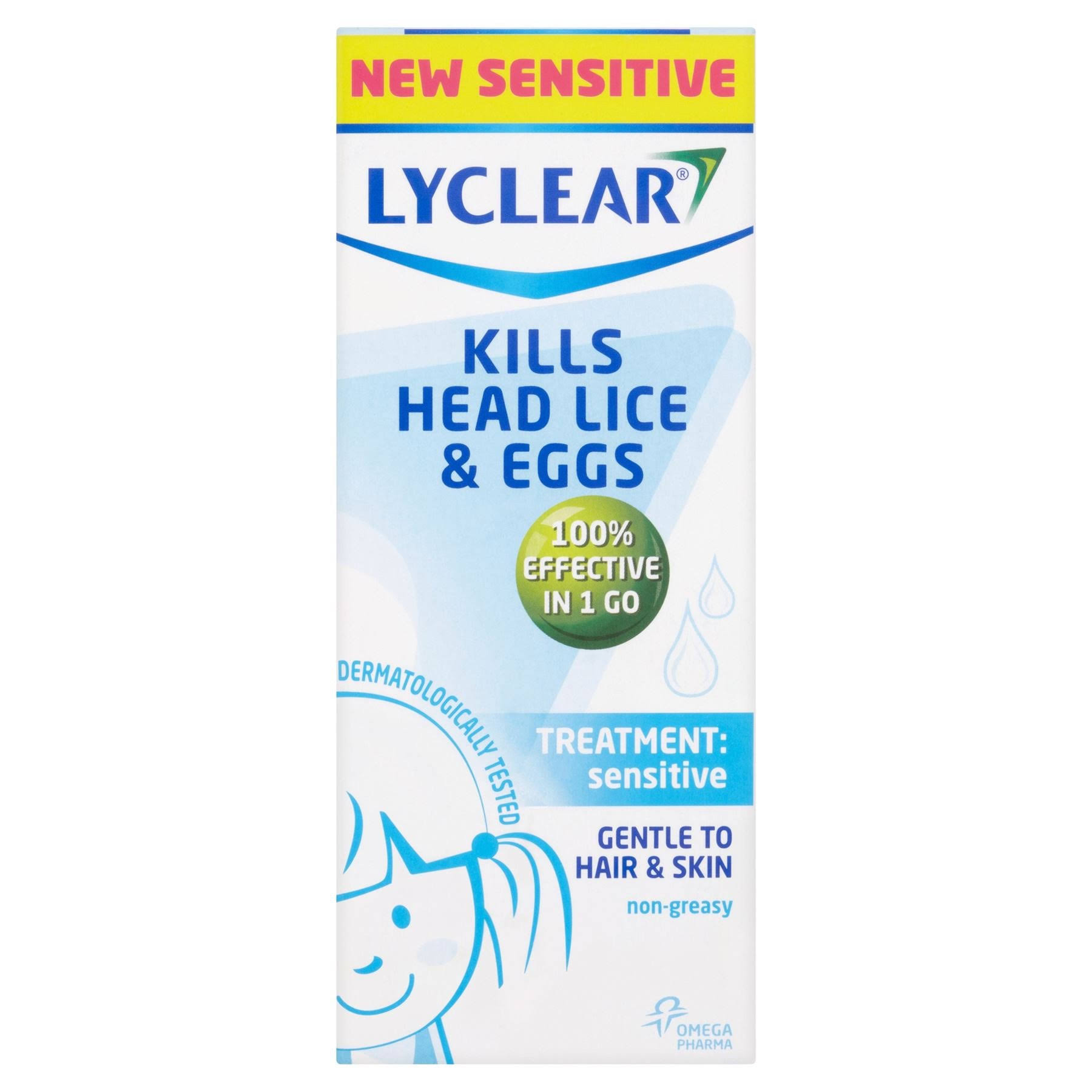 Lyclear Kills Head Lice & Eggs Treatment - Sensitive, 150ml