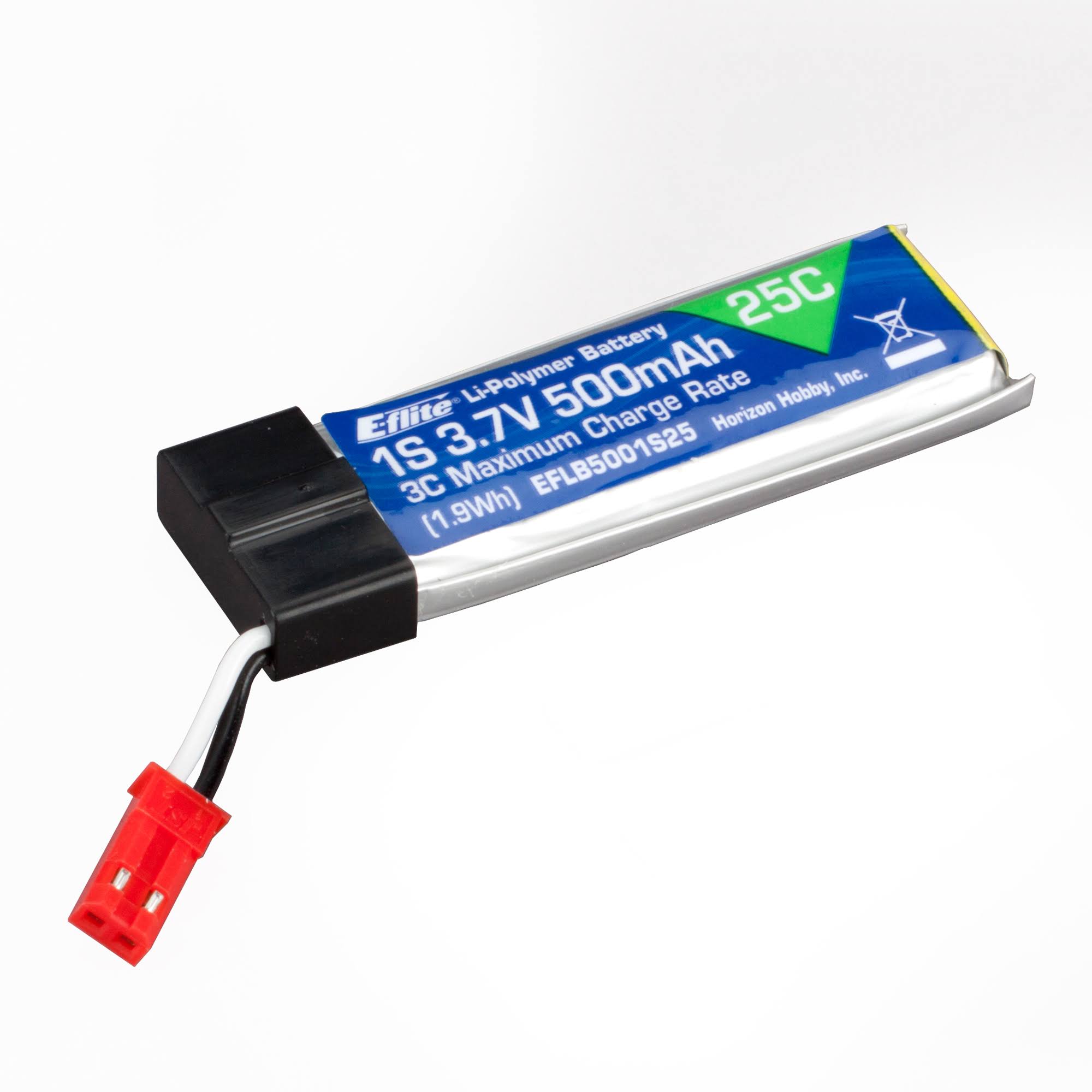 E-flite 500mAh 1S 3.7v 25C Lipo Battery