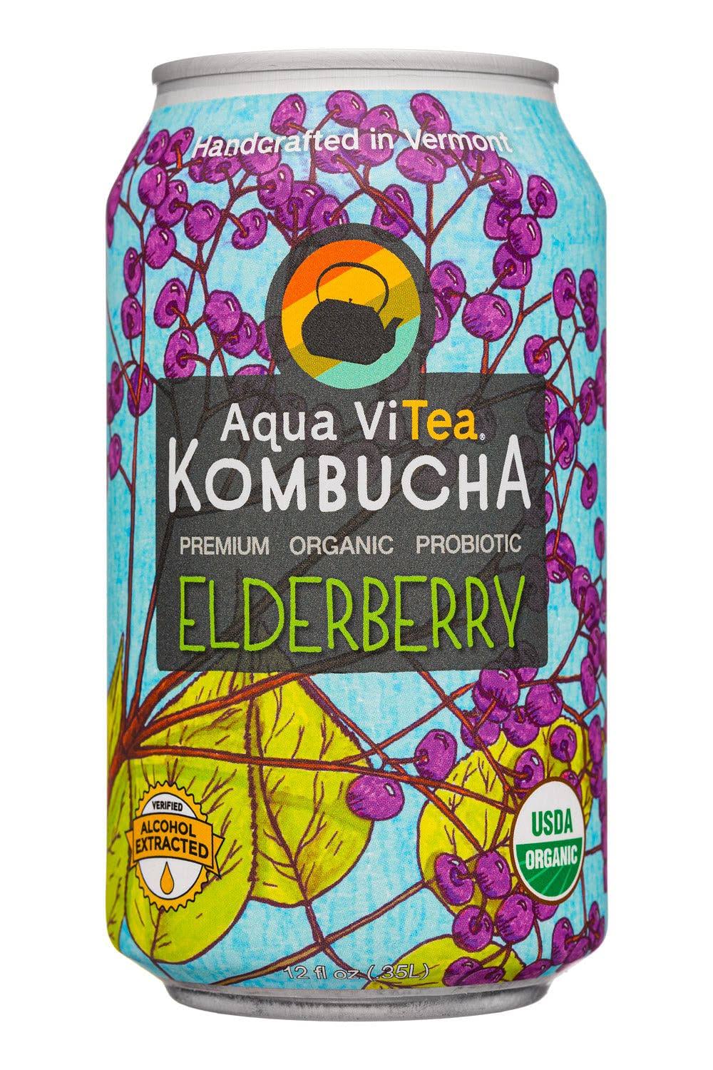 Aqua ViTea Elderberry, Probiotic, Kombucha - 12 fl oz