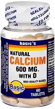 Basic Vitamins Natural Calcium 600 mg with Vitamin D - 320 Tabs