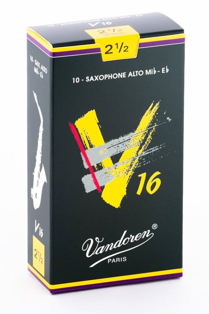 Vandoren SR7025 V16 Alto Saxophone Reeds - Strength 2.5 (Box of 10)