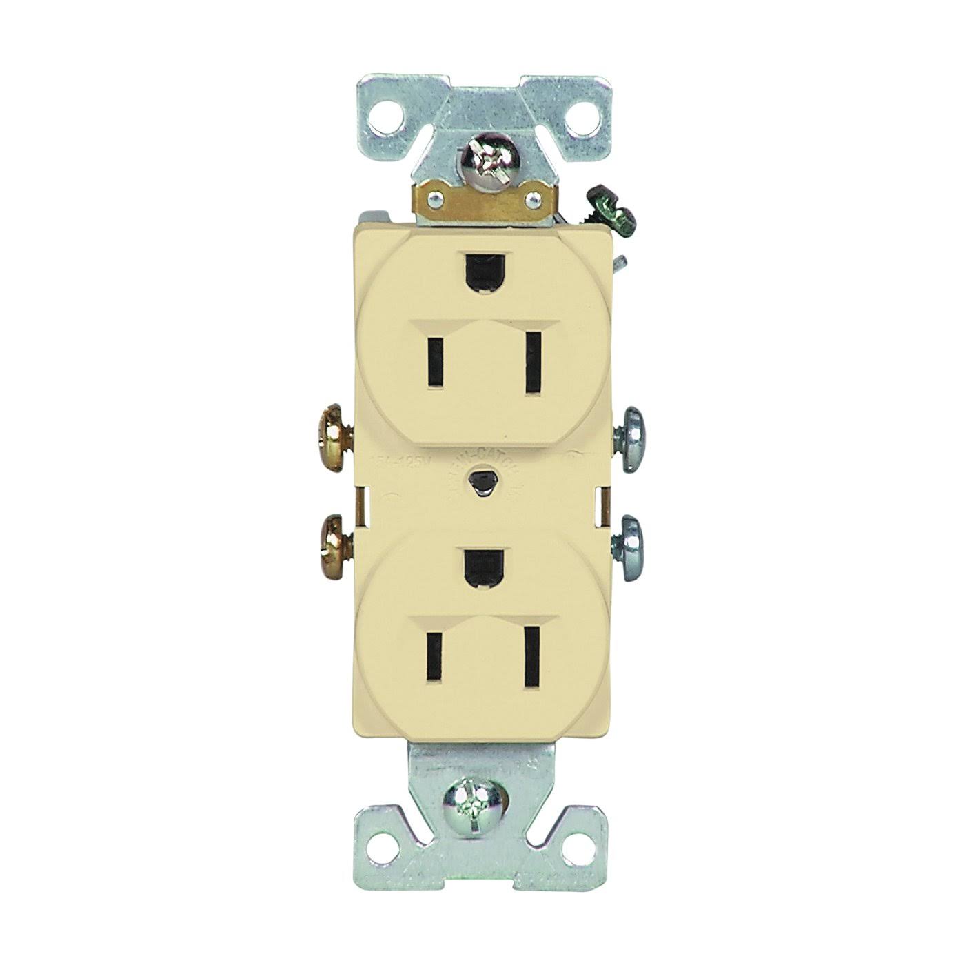 Eaton Wiring Devices 827V Duplex Receptacle - Ivory, 15A, 2 Poles