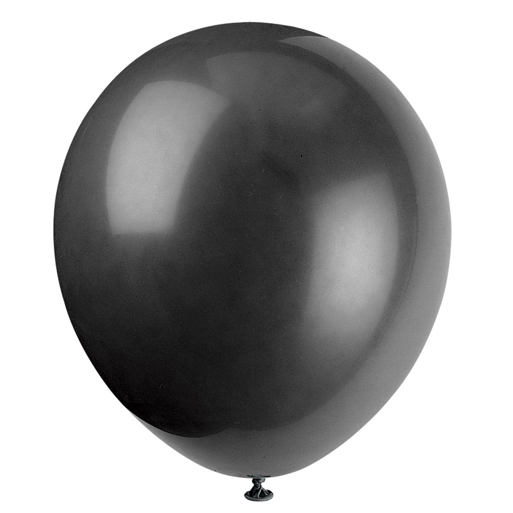 Latex Balloons - Black, 10 Pack