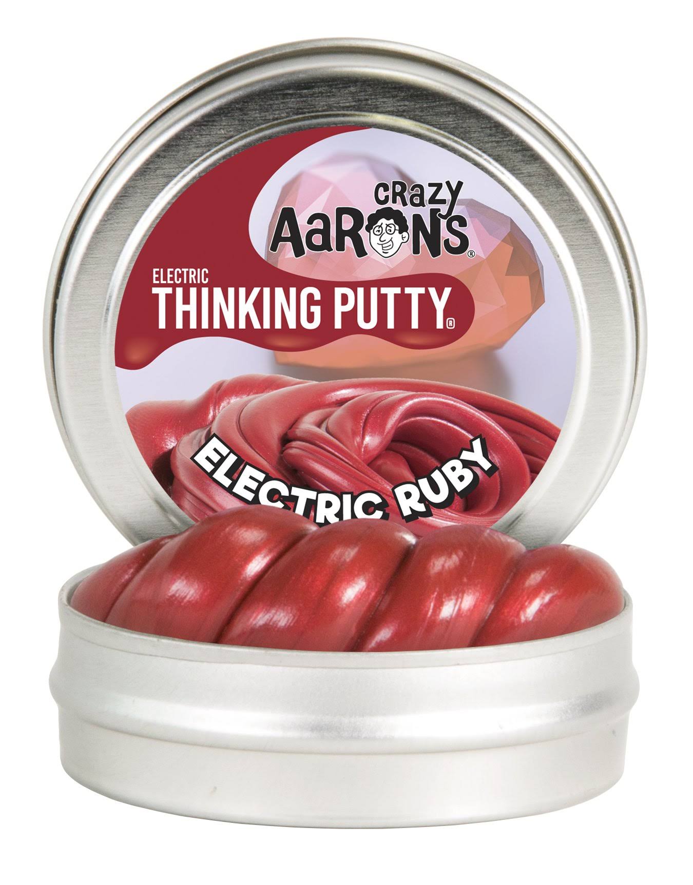 Crazy Aaron's Thinking Putty 2" Mini Tin Electric Ruby
