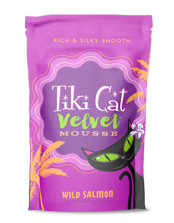 Tiki Cat Velvet Mousse Wild Salmon Cat Pouch, 2.8-oz