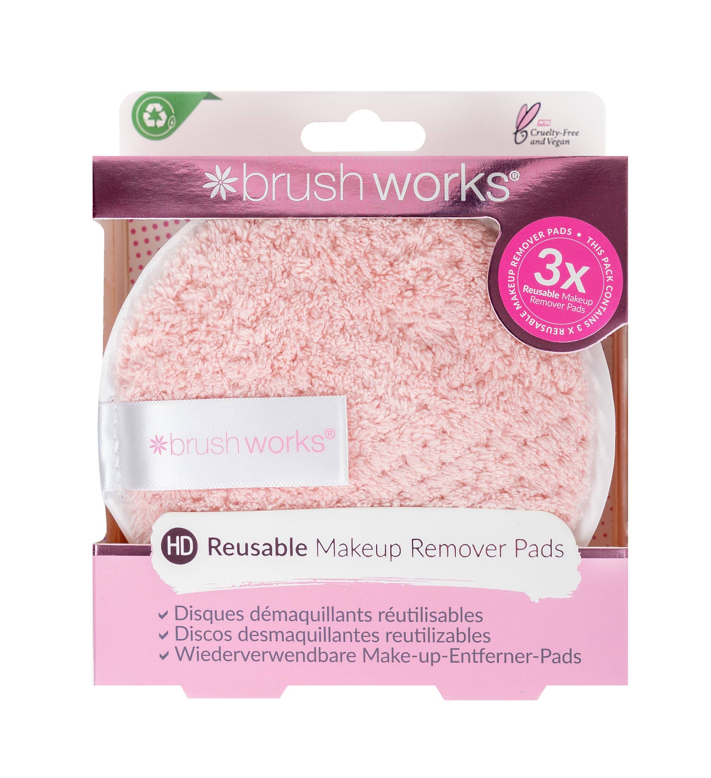 Brushworks HD Reusable Makeup Remover Pads (Pack of 3)