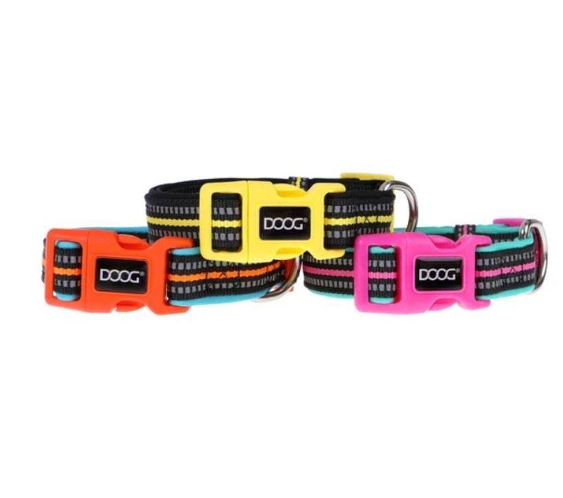 DOOG Neon Hi-Vis Dog Collars - Bolt - Small