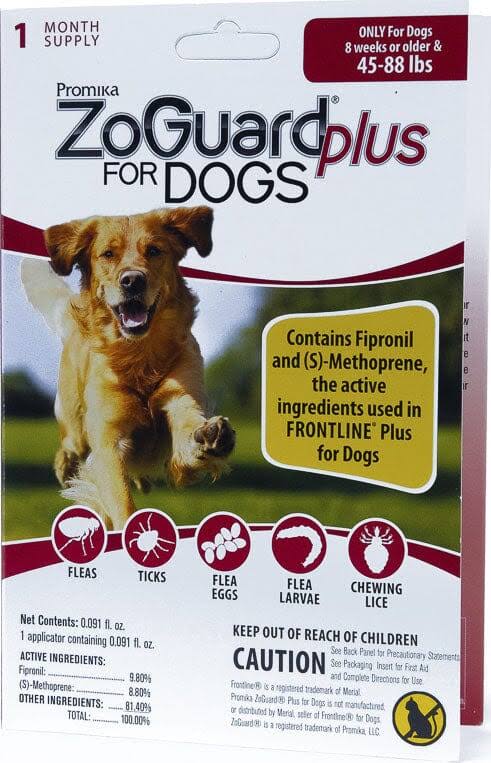 ZoGuard Plus for Dogs Flea and Tick Control - 45-88 lbs