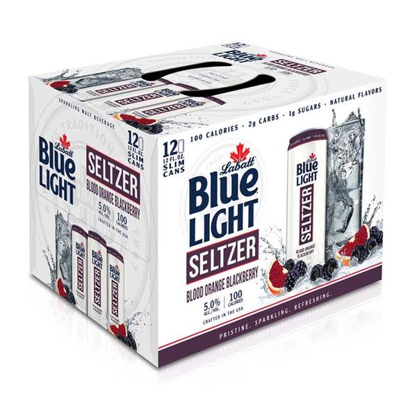 Labatt Blue Light Seltzer, Blood Orange Blackberry - 12.0 fl oz