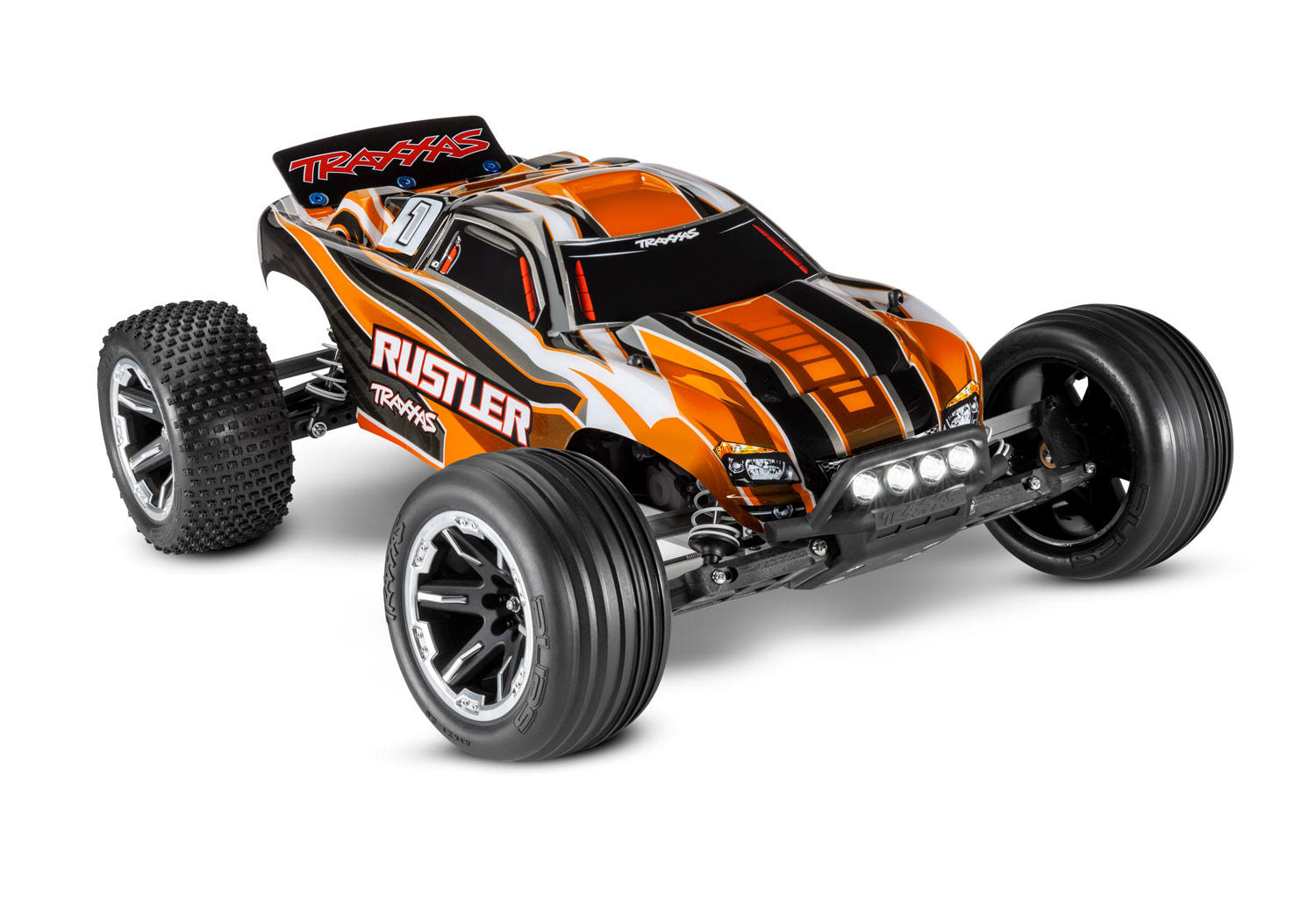 Traxxas 1/10 Rustler RTR with LED Lights Red/Black