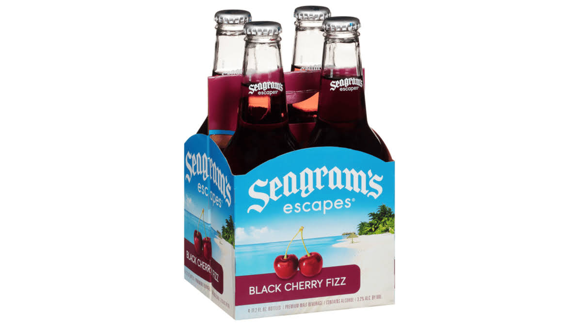 Seagram's Escapes Malt Beverage, Black Cherry Fizz - 4 pack, 11.2 fl oz bottles