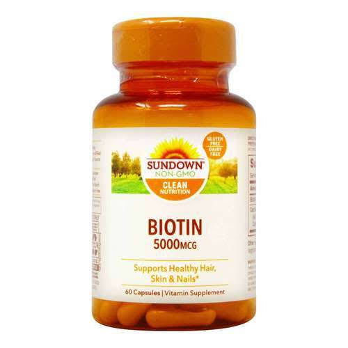 Sundown Naturals Biotin High Potency Biotin Supplement - 5000 mcg, 60 Capsules