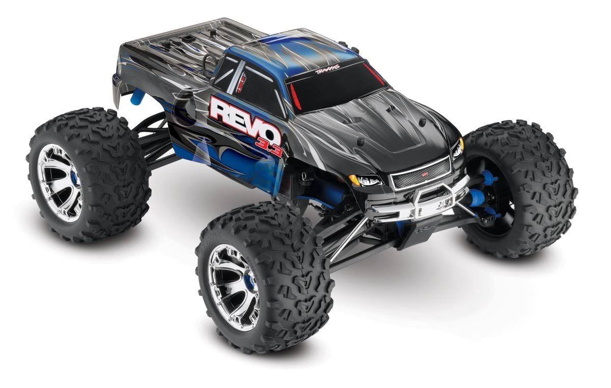 Traxxas Revo 3.3: 1/10 Scale 4WD Nitro-Powered Monster Truck with TQi 2.4GHz Radio & TSM, Blue