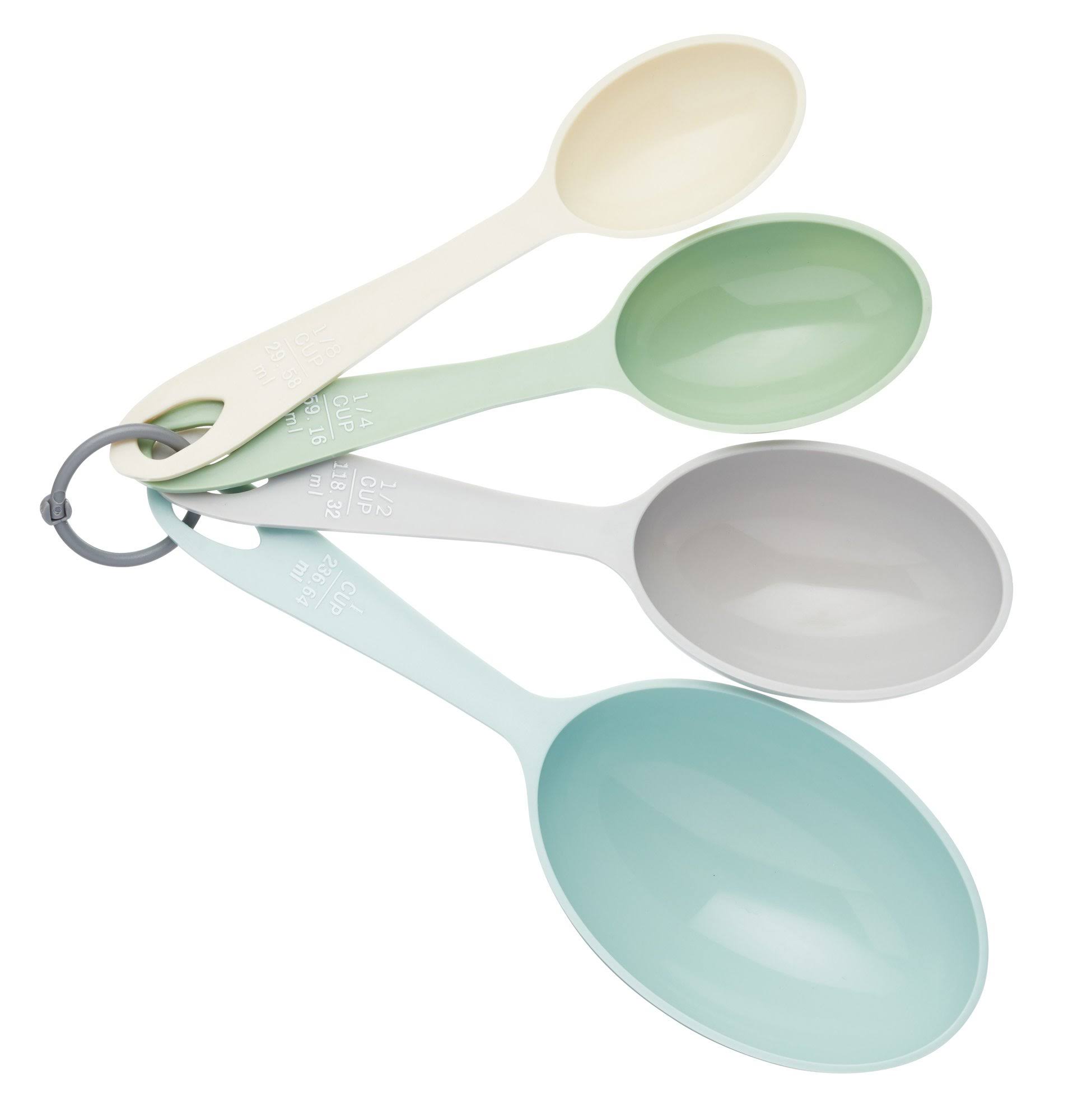 KitchenCraft Colourworks Scoop-Shaped Plastic Measuring Cups - 'Classics' Colours (Set of 4)