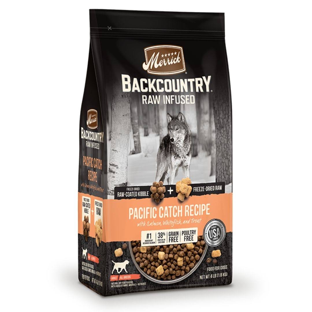 Merrick Backcountry Grain Free Raw Infused Pacific Catch Recipe Dry Dog Food, 4 lbs.
