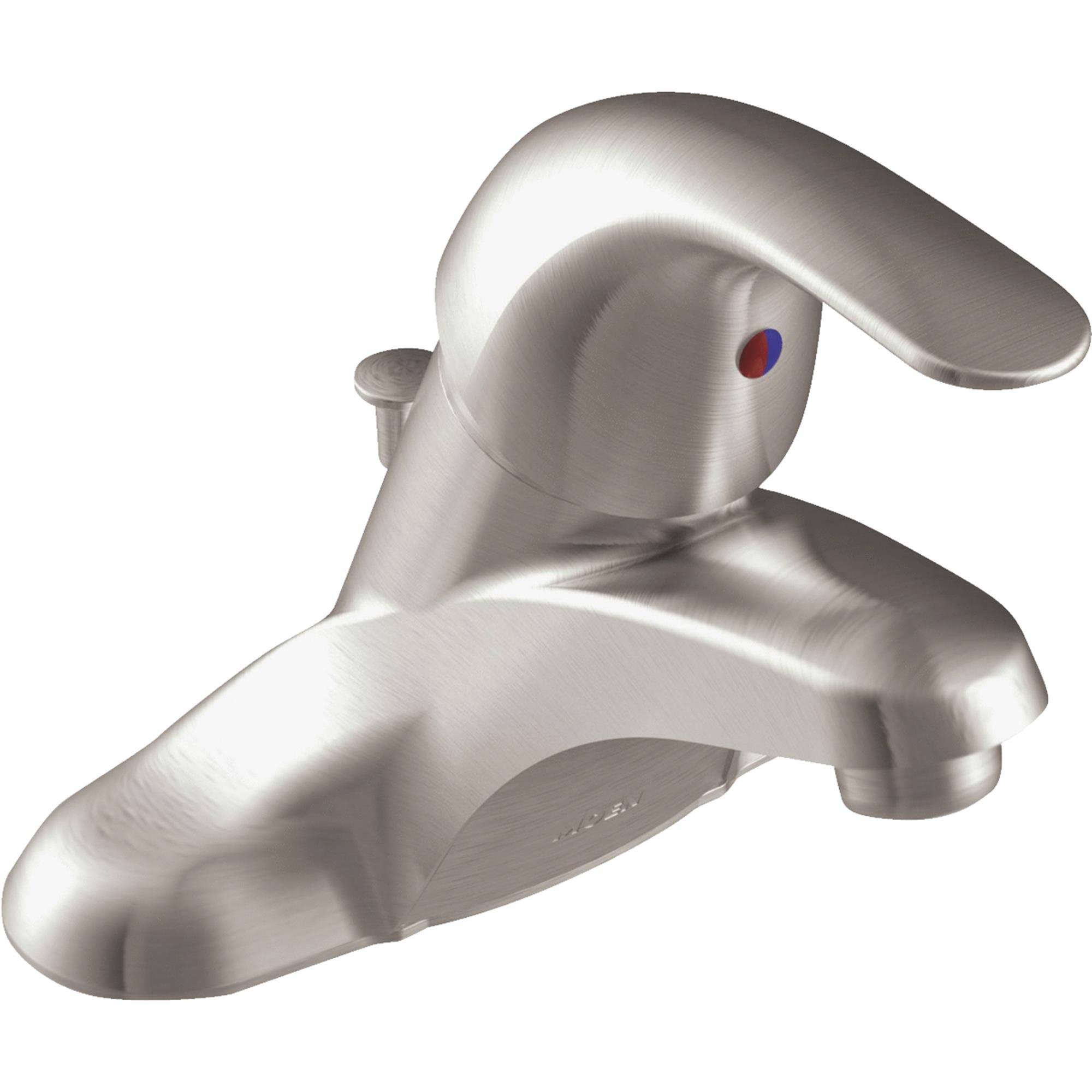 Moen Adler Spot Resist Single Handle Bathroom Faucet - Brushed Nickel, 4"