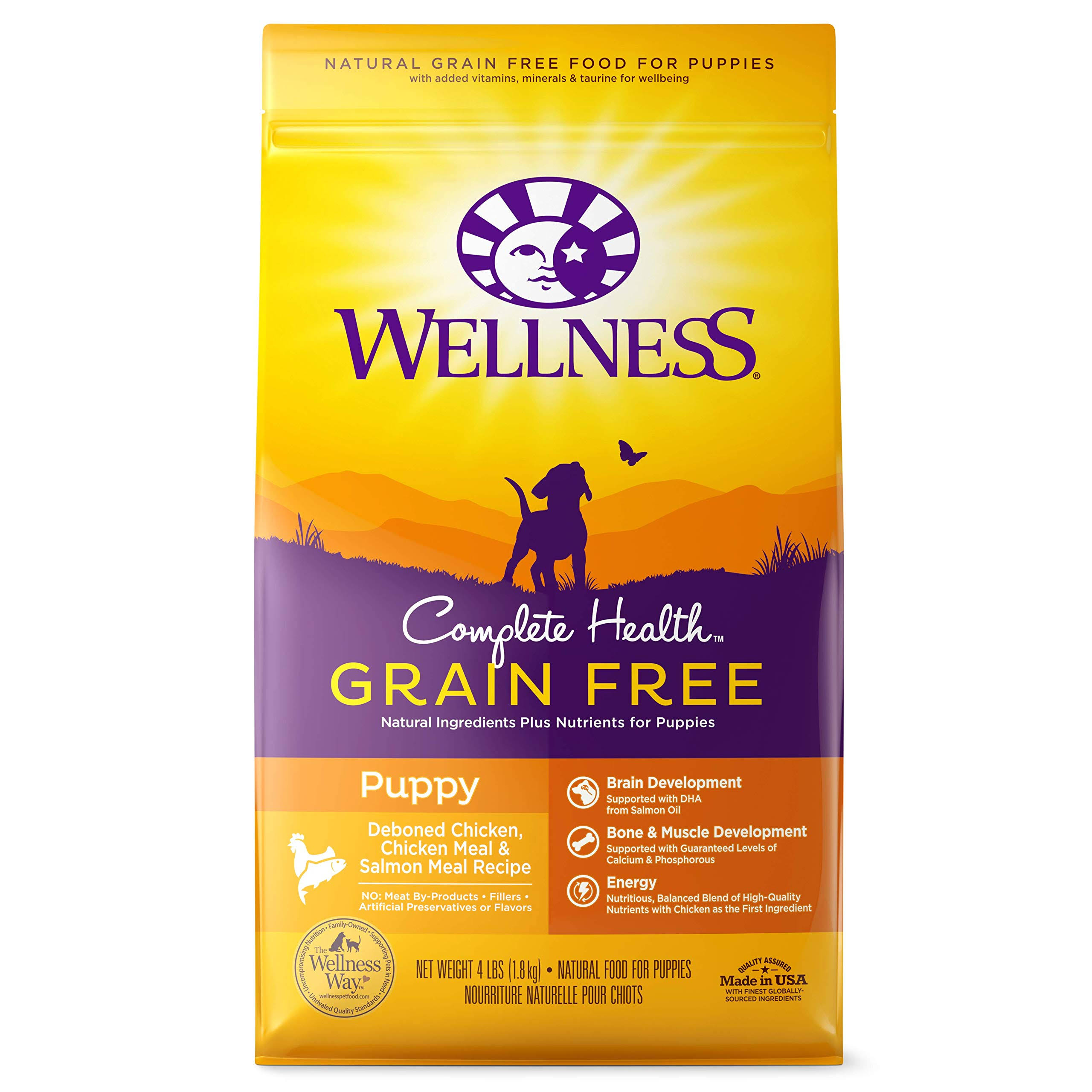 Wellness Complete Health Natural Grain Free Dry Puppy Food - Chicken & Salmon, 4lbs