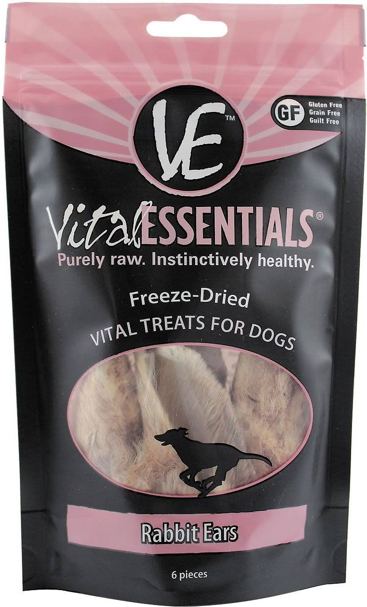 Vital Essentials Treats Rabbit Ears Freeze-Dried Dog Treats, 6-count