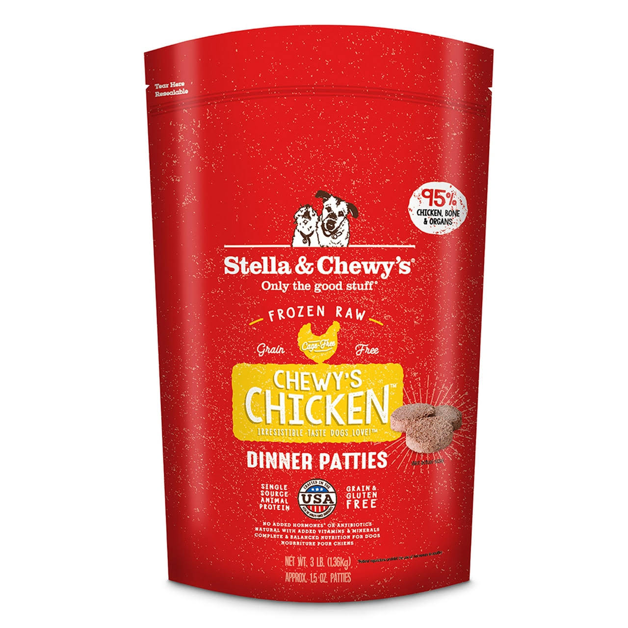 Stella and Chewy's Stella's Super Chicken Dinner Patties Raw Frozen Dog Food - 12lb
