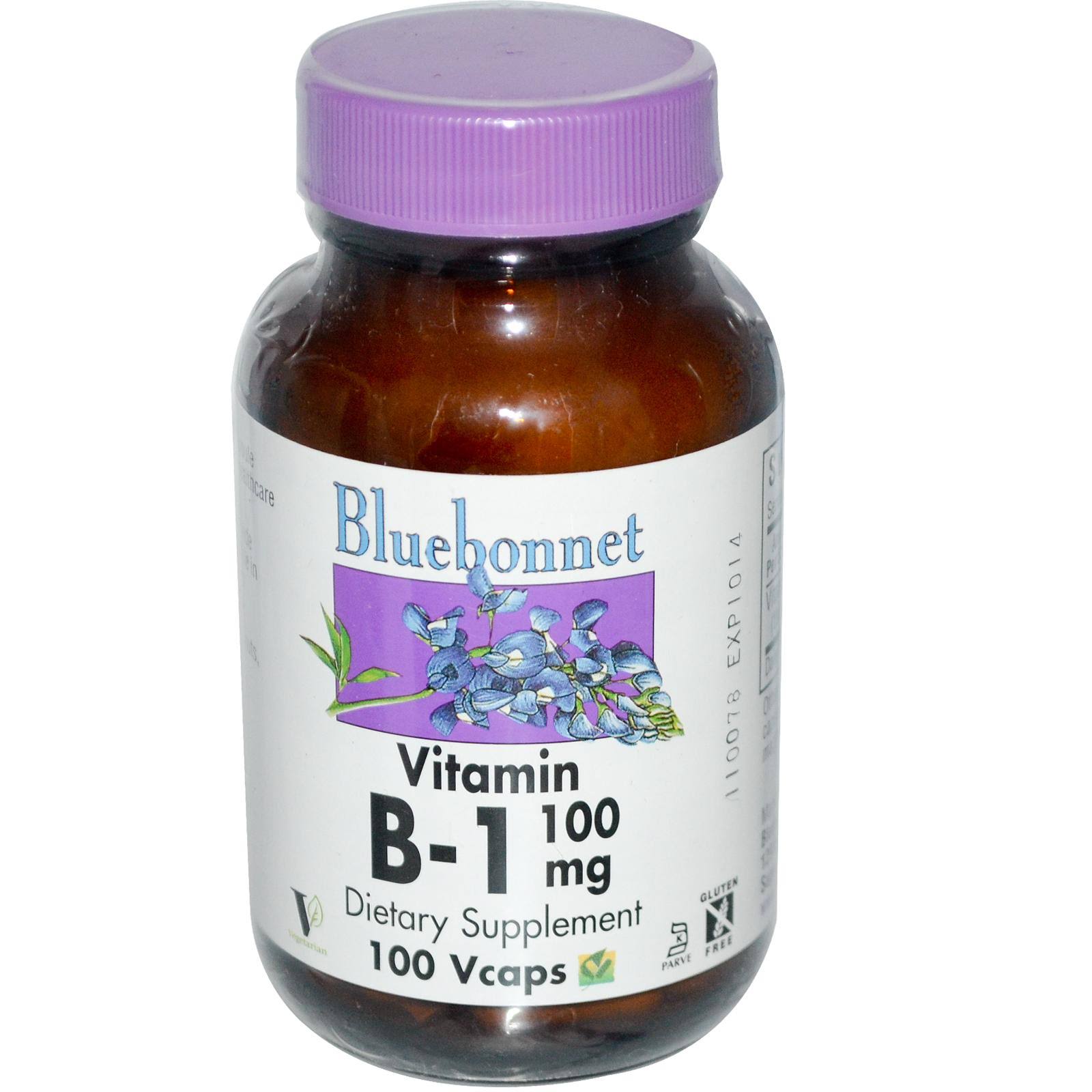 Bluebonnet Vitamin B-1 - 100 vcaps, 100mg