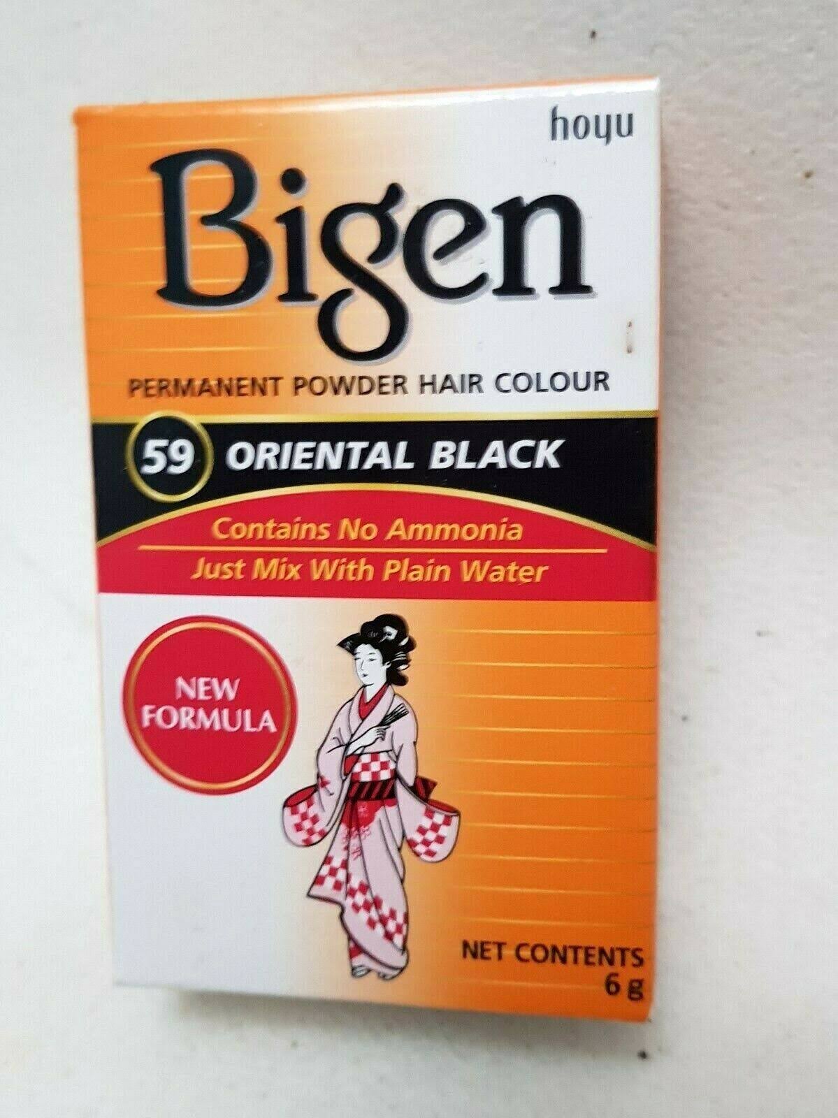 Bigen Permanent Powder Hair Colour - 59 Oriental Black, 6g