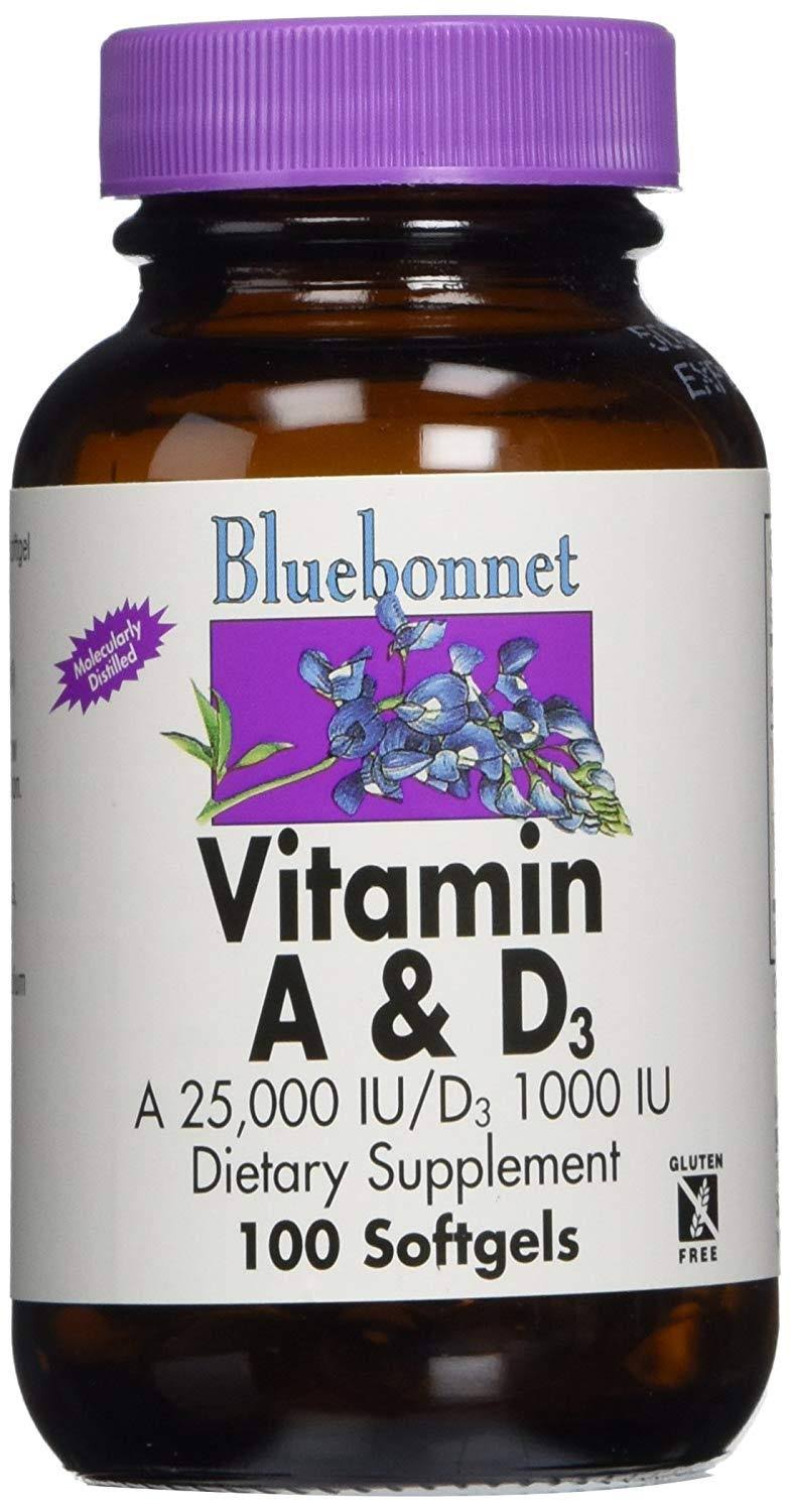 Bluebonnet Nutrition Vitamin A & D3 - 100 Softgels
