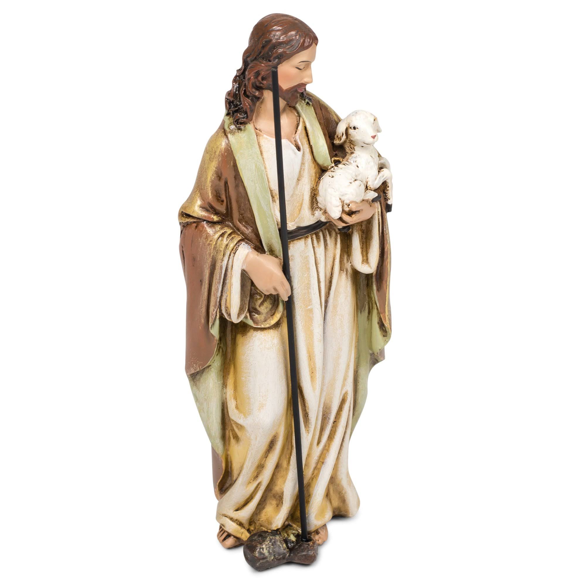 Good Shepherd Lamb Holy Statue Jesus Christ Protection Religious Gift - 6"