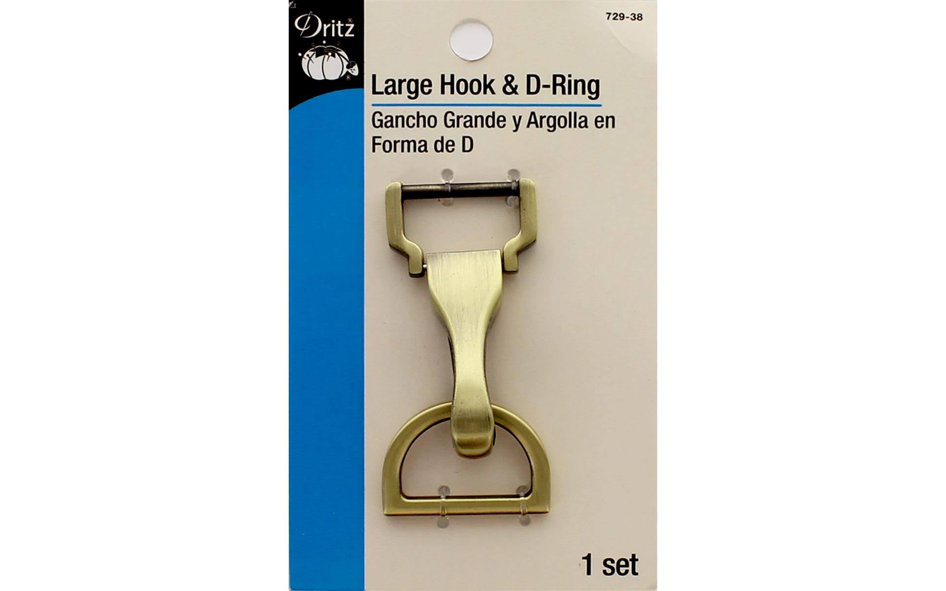 Dritz Large Hook and D Ring - Brushed Brass